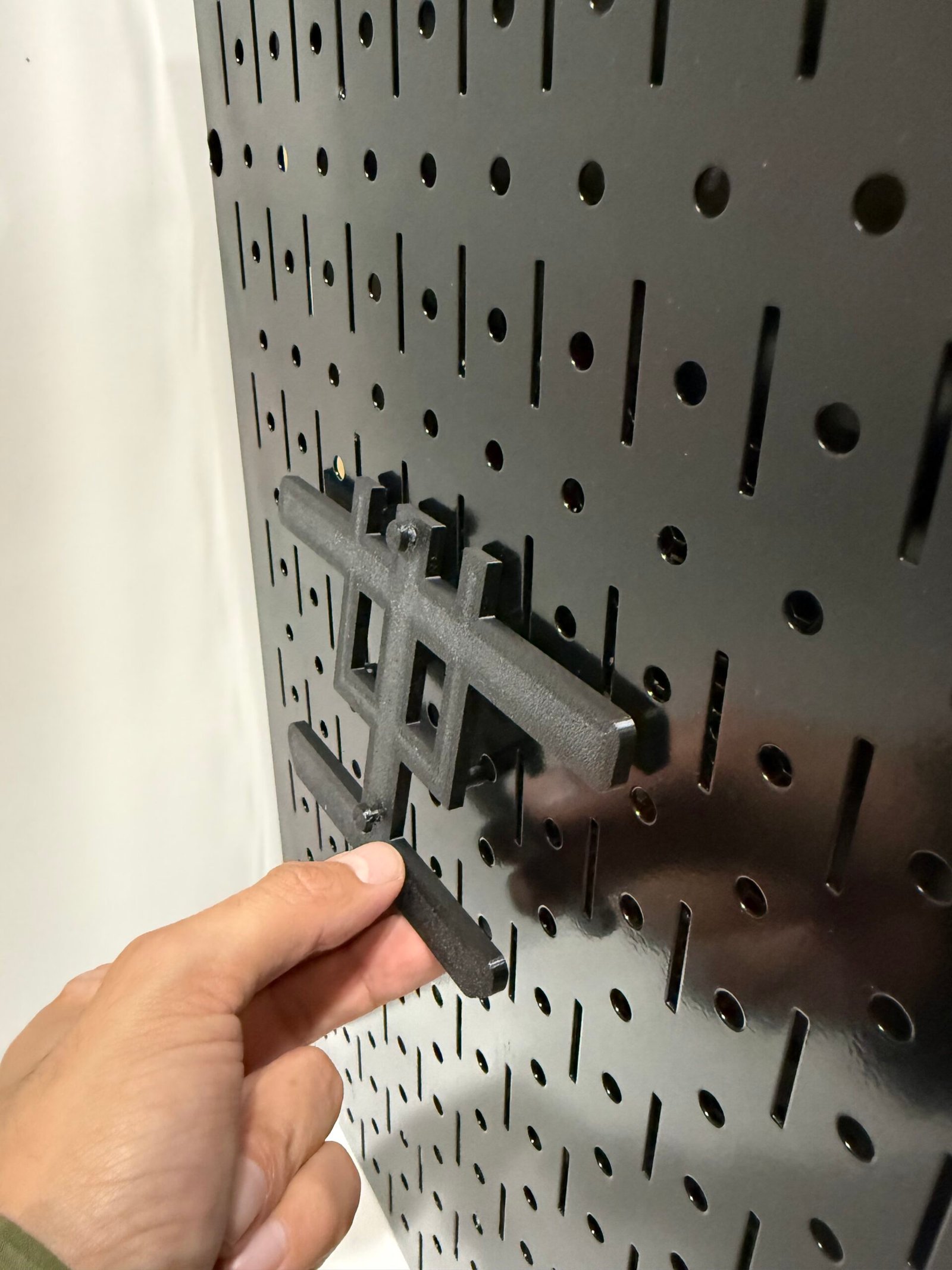 Wall Control Metal Pegboard Mount Install Instructions Installation of a mount to a metal Wall Control Peg Board.